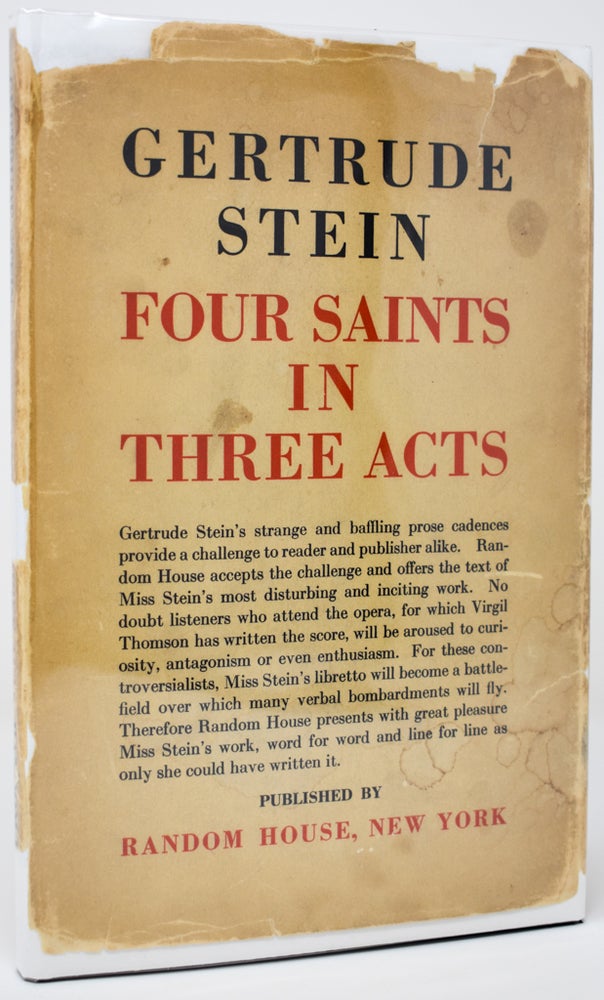 Item #100 Four Saints in Three Acts. An Opera to be Sung [Signed by Stein]. Gertrude Stein.