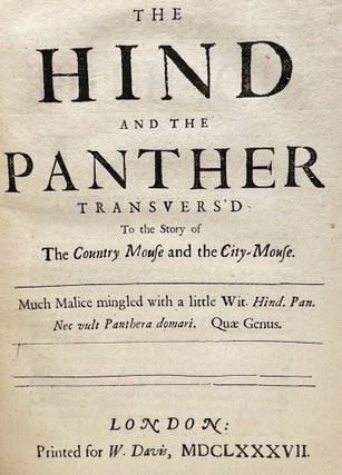 Item #223 The Hind and the Panther Transvers’d to the Story of The Country Mouse and the...