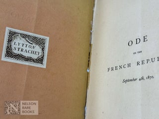 Item #349 [Lytton Strachey’s copy]. Ode on the Proclamation of the French Republic, September...