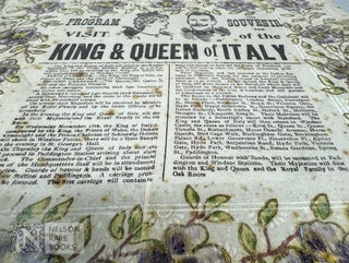 Item #356 [Broadside Napkin]. The Program and Souvenir of the Visit of the King & Queen of Italy