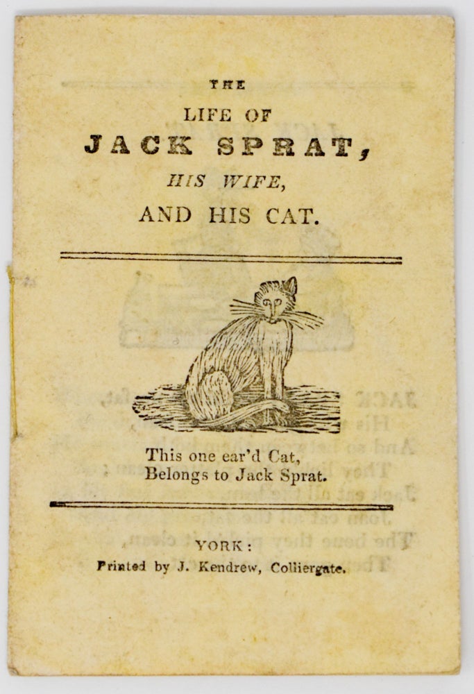 Item #5 The Life of Jack Sprat, His Wife, and His Cat. Chapbook, Provincial Printing.